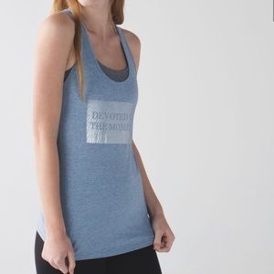 Lululemon Devotion To The Moment Graphic Blue Tank Top sz 6